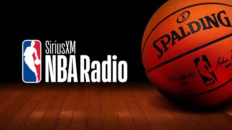 SiriusXM NBA Radio graphic representing live audio coverage when basketball video streaming is unavailable.